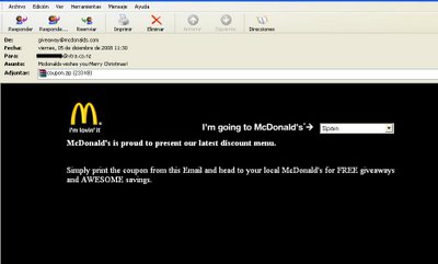 Correo falso McDonalds