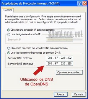 OpenDNS en Windows XP