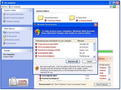 antivirus falso que simula ser parte de windows