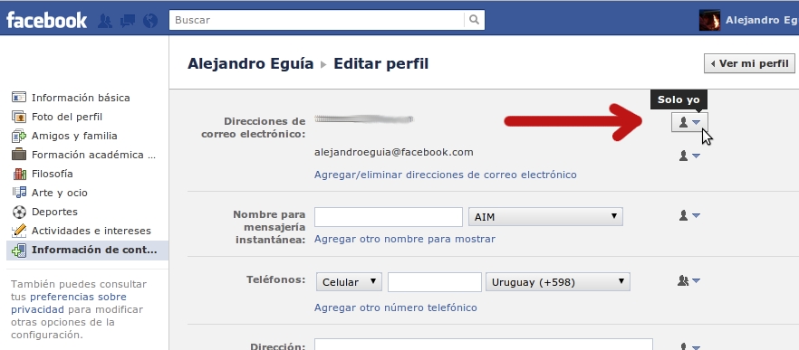 direccion perfil en facebook