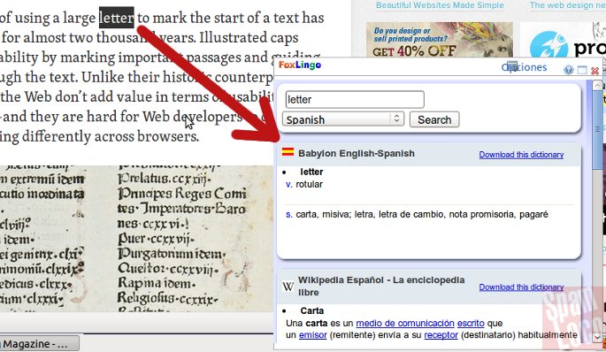 diccionario traductor en firefox