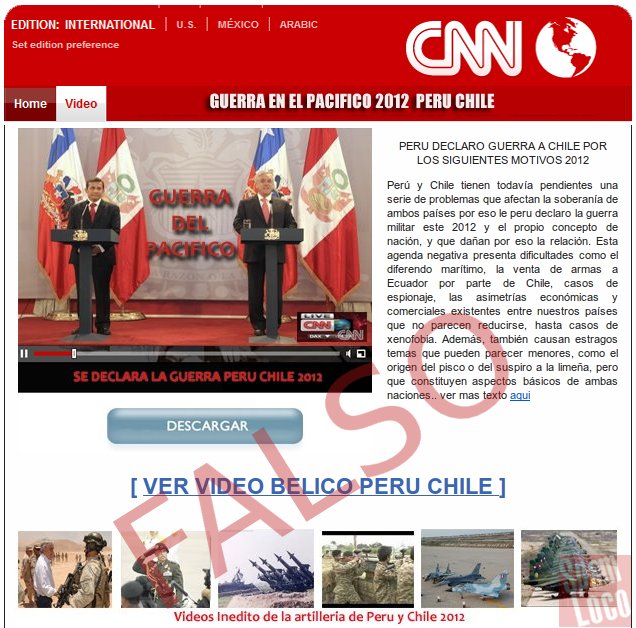 noticia falsa guerra entre peru y chile