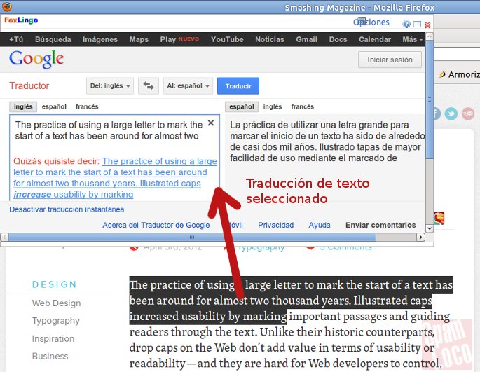 traductor de texto para firefox