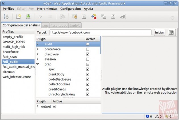 w3af detecta vulnerabilidades web
