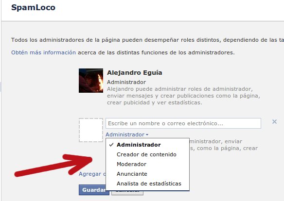 roles administradores de paginas facebook