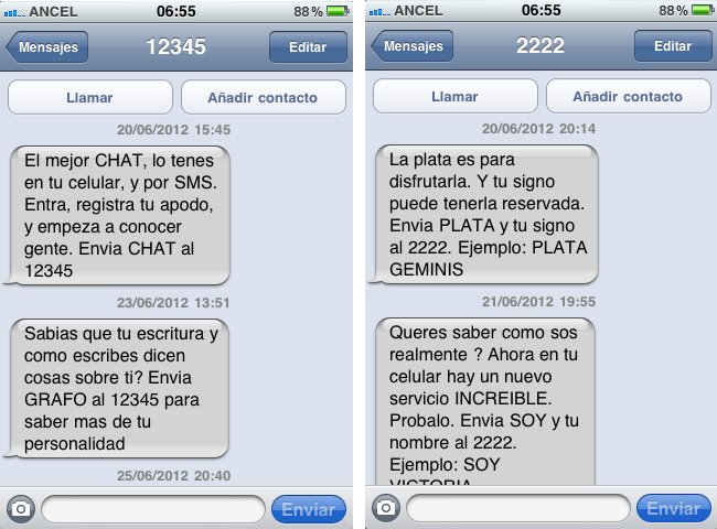 mensajes 12345 2222 sms uruguay