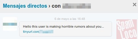 mensaje directo spam en twitter