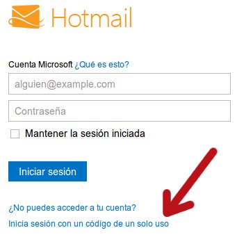 contraseña de un solo uso en hotmail