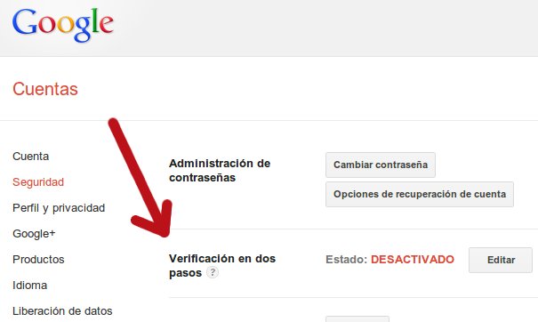 verificacion de dos pasos en google