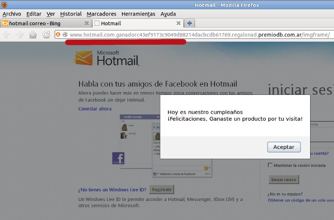 regalos falsos que simulan ser de hotmail