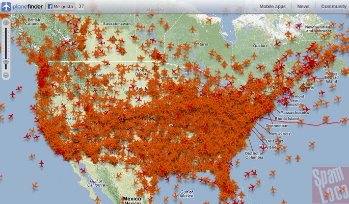 aviones sobre estados unidos