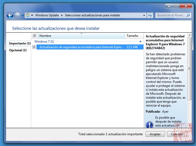 parche para ie en windows update