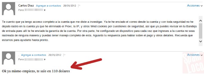 110 dolares por el trabajo correo