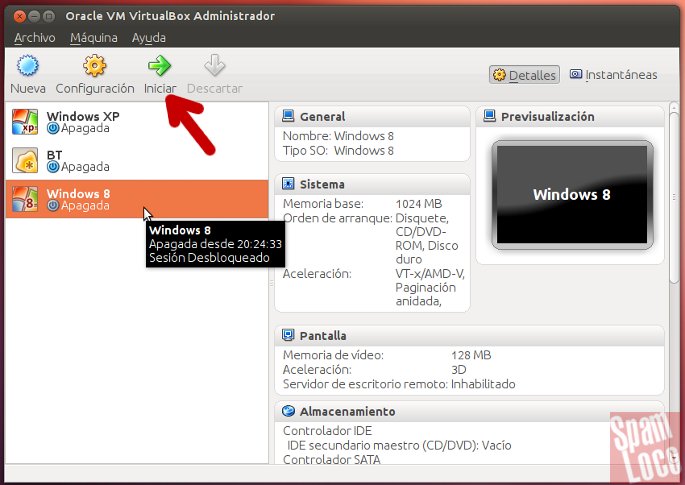 iniciando instalacion windows 8 en virtualbox