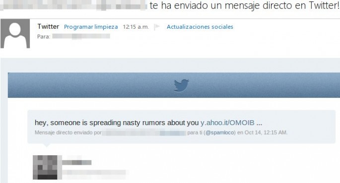 mensaje directo twitter phishing