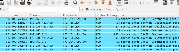 paquetes capturados vpn wireshark