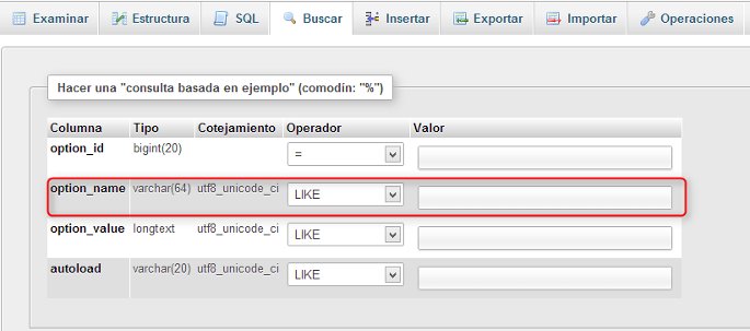 limpiando base de datos con phpMyAdmin