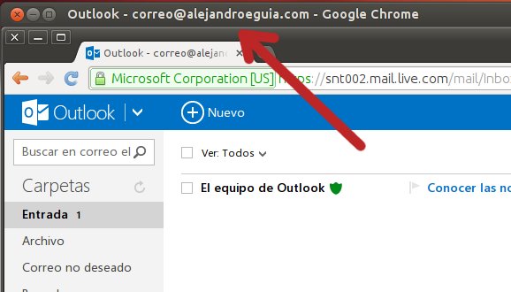 bandeja de entrada con dominio en outlook