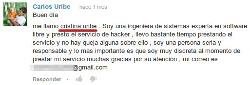 comentario spam en youtube