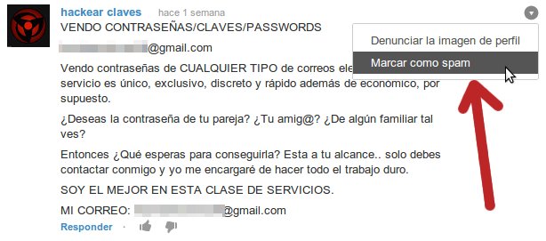 denunciar comentario spam en youtube