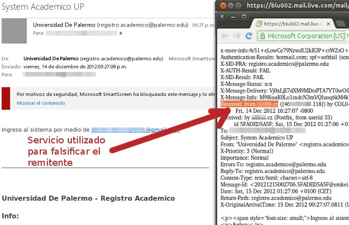 spoofing notas universidad