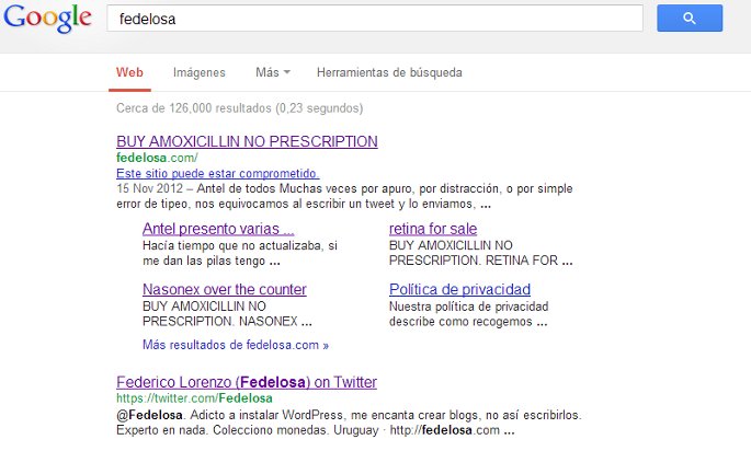 fedelosa en google infectado