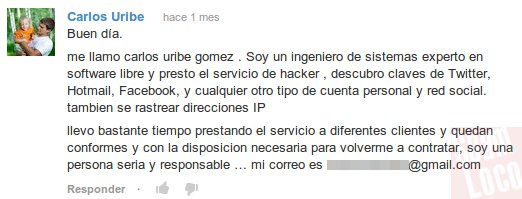 comentario spam en youtube