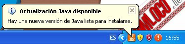 actualizacion java aviso en windows