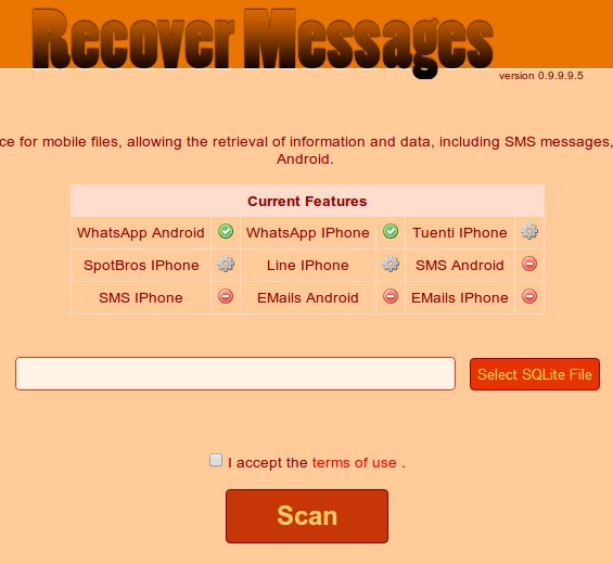 Recover Messages aplicacion online