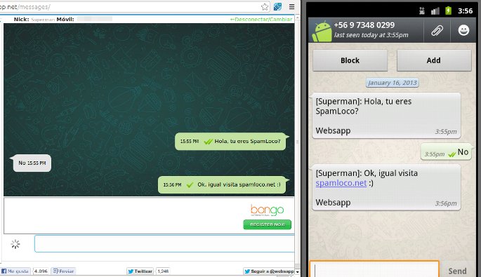 Chat de Websapp similar al de WhatsApp