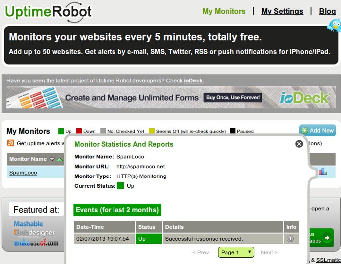 servicio uptime robot