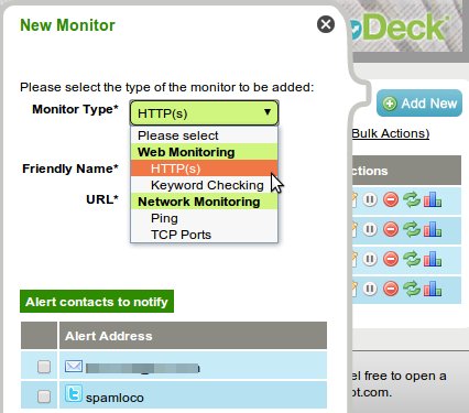 uptime robot agregando sitio para monitorear