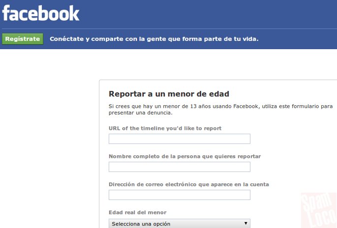 denunciar menor de edad en facebook