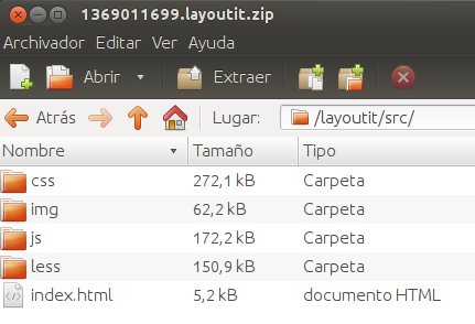 descarga del frontend creado con layoutit