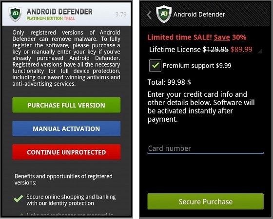 android defender programa falso