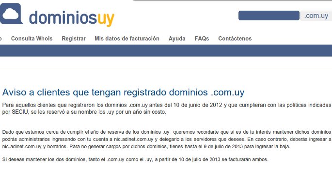 renovación de dominios uy