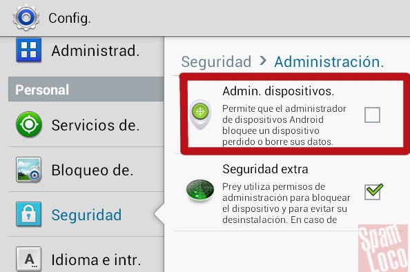 opciones seguridad de android