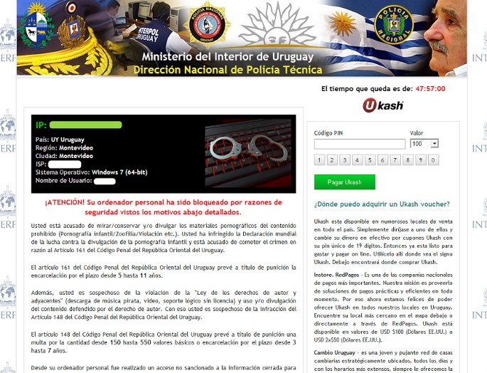 ransomware uruguay con foto de mujica