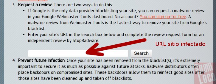 solicitud de malware con stopbadeware