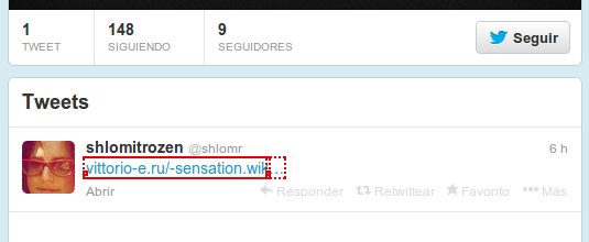 tweets spam en twitter en perfil