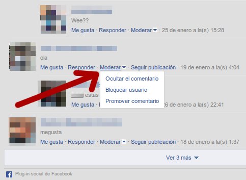 moderando comentarios en facebook