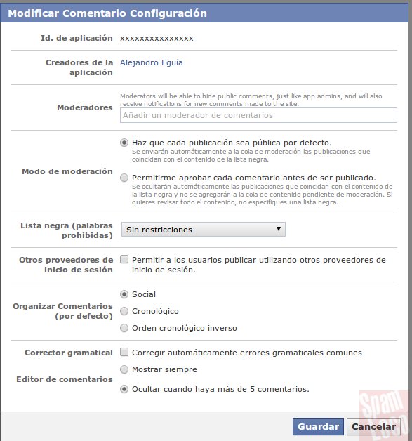 opciones para los comentarios web de facebook