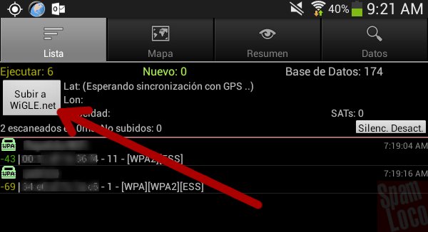 subir datos a wigle desde android