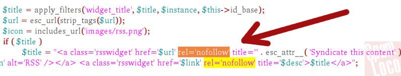 nofollow feed rss de wordpress