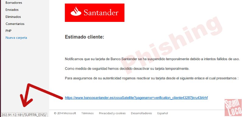 phishing bancario con enlace y adjunto