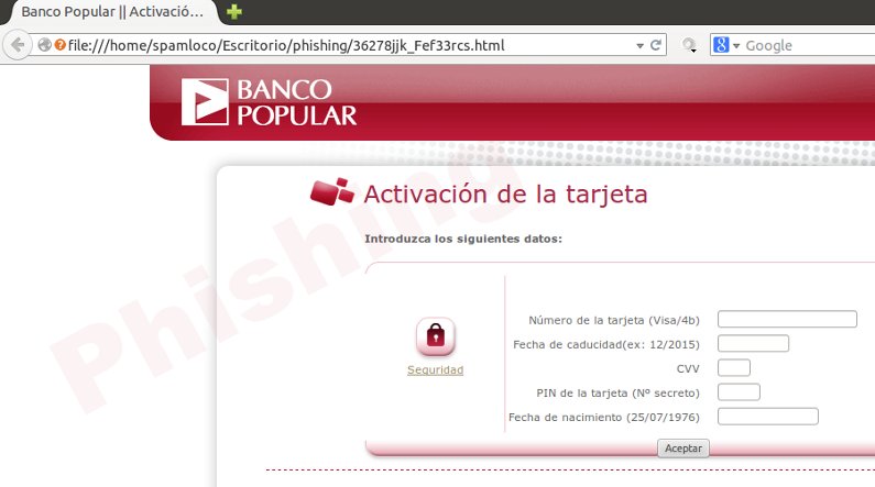 formulario phishing bancario