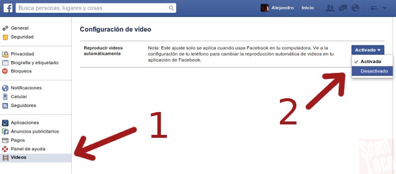 desactivar videos automáticos de facebook