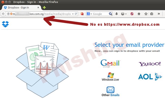 phishing de Dropbox