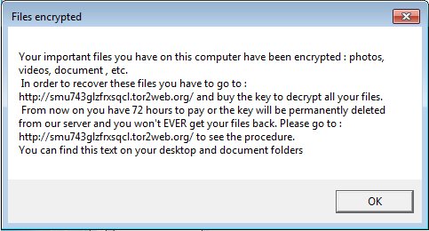 mensaje ransomware bitcoin