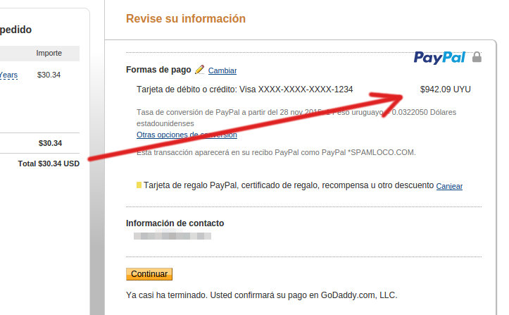 conversion de paypal